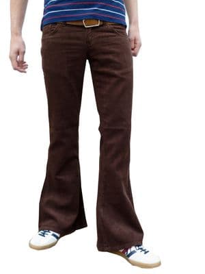 Classic Cords Flare - Corduroy Bell Bottom Trousers Flares - BROWN (MADE IN UK)