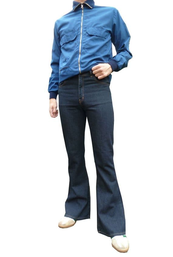 Classic High Rise Denim Bell Bottoms Flares Jeans Higher Waist