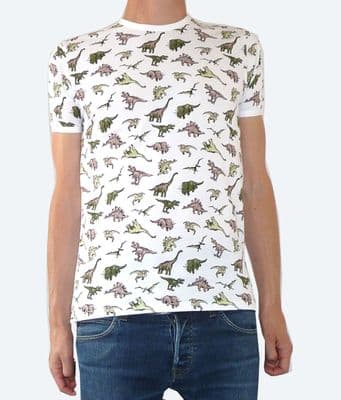 Dino - Dinosaur T Shirt Tee - White