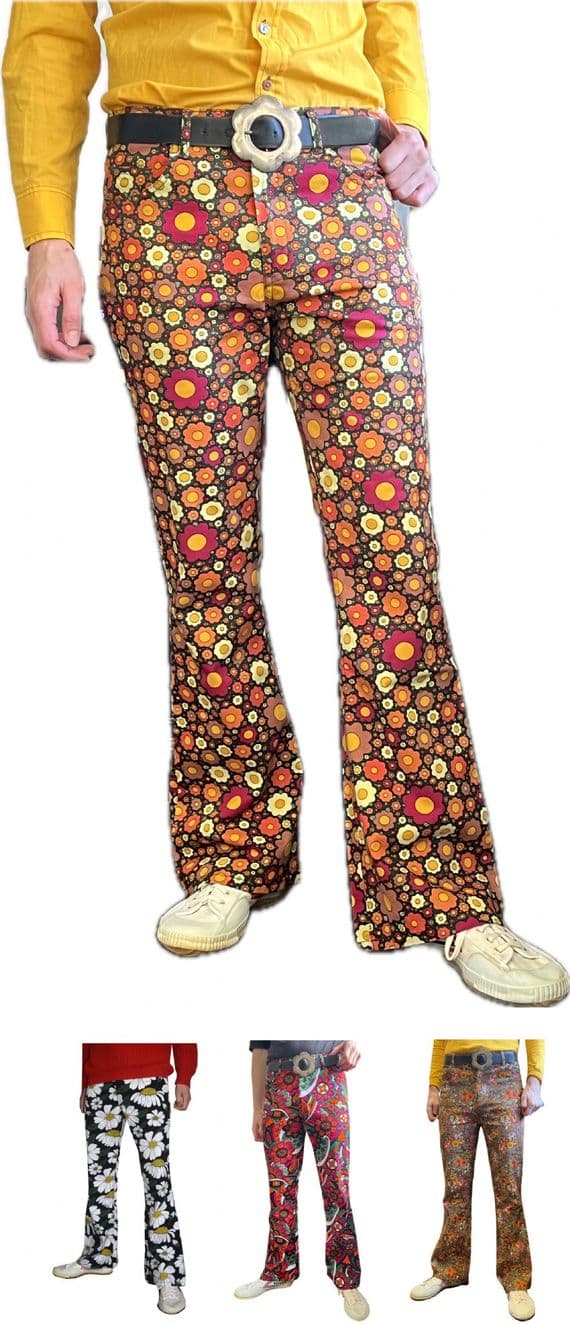 Men’s Psychedelic Flared Trousers  | FuzzDandy