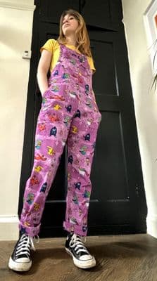 Happiness Enchanters Word Spells Print Run & Fly Dungarees