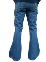 High Rise Stonewashed Denim Flares