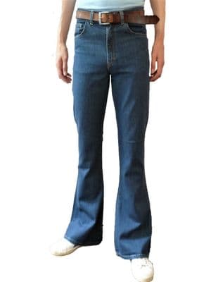 High Rise Stonewashed Denim Flares