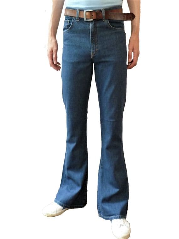 High Rise Stonewashed Denim Flares