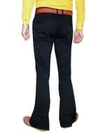 Men's Black Sta Press Flares & Flared Trousers - Stretch Twill | FuzzDandy