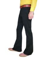Men's Black Sta Press Flares & Flared Trousers - Stretch Twill | FuzzDandy