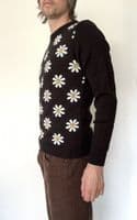 Men's Retro Folkie Floral Jumper & Sweater - Classic 60s Vintage Knit | FuzzDandy