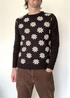 Men's Retro Folkie Floral Jumper & Sweater - Classic 60s Vintage Knit | FuzzDandy