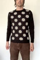 Men's Retro Folkie Floral Jumper & Sweater - Classic 60s Vintage Knit | FuzzDandy