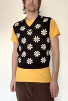 Men's Retro Folkie Floral Tank Top & Vest - Classic 60s Vintage Knit | FuzzDandy