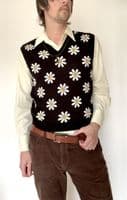 Men's Retro Folkie Floral Tank Top & Vest - Classic 60s Vintage Knit | FuzzDandy
