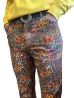Men's Retro Garden Floral High Waist Flares & Flared Trousers | FuzzDandy