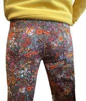 Men's Retro Garden Floral High Waist Flares & Flared Trousers | FuzzDandy