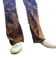 Men's Retro Garden Floral High Waist Flares & Flared Trousers | FuzzDandy