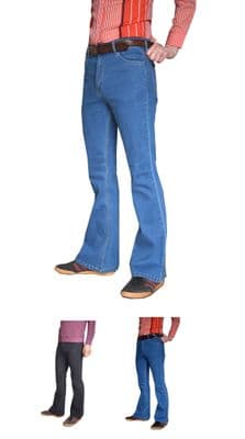 Men's Retro High Rise Denim Jeans with Stretch