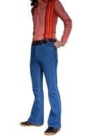 Men's Retro High Rise Bootcut Denim Jeans - With Stretch | 70s Cut | FuzzDandy