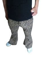 Men's Retro Leopard Print Flares & Flared Trousers - With Stretch | FuzzDandy