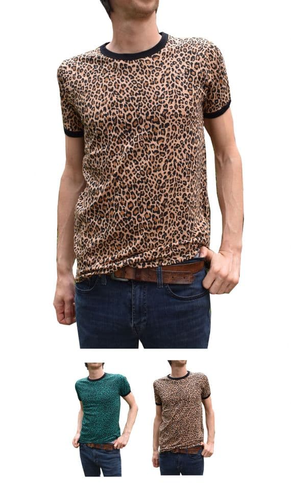 Men's Retro Leopard Print T-Shirt & Top - Classic Vintage Short Sleeve | FuzzDandy