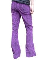 Men's Retro Paisley Corduroy Flares & Flared Trousers | Mod Hippie Bell Bottoms | FuzzDandy