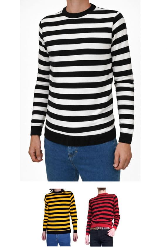 Men's Retro Striped Jumper & Sweater - Classic Vintage Knit | FuzzDandy