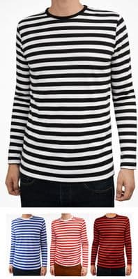 Men's Retro Striped Long Sleeve T-Shirt - Classic Vintage Stripe Top