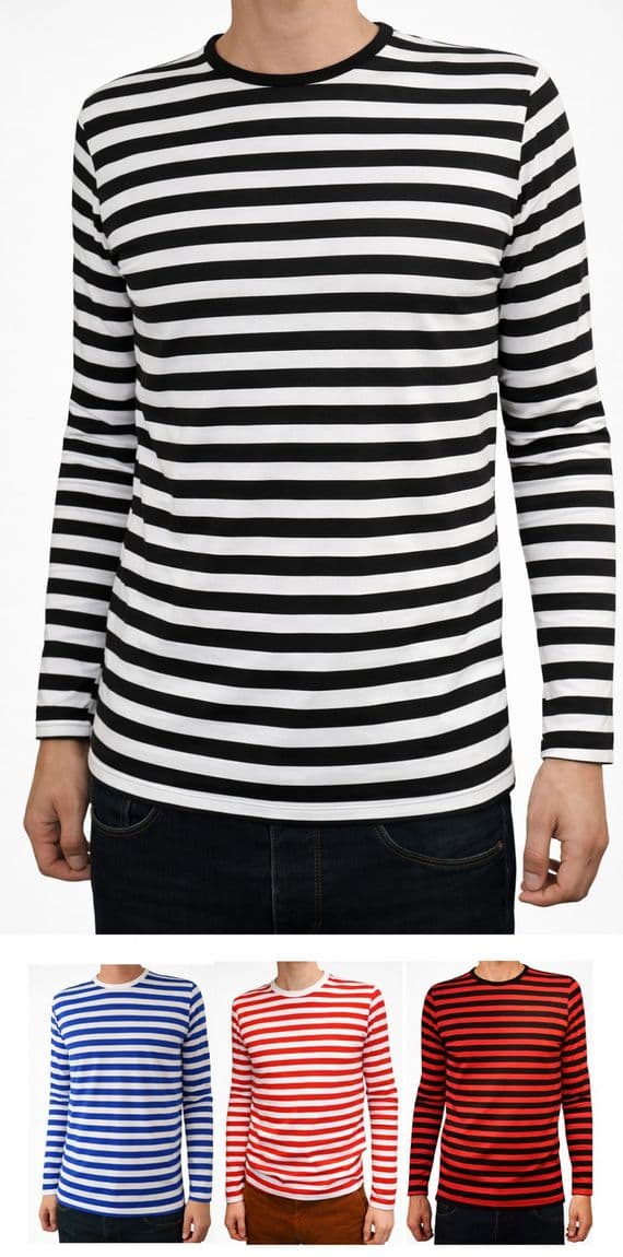 Men's Retro Striped Long Sleeve T-Shirt & Top - Classic Vintage Stripes | FuzzDandy