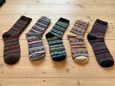 Mens cosy fair isle socks (5 pairs)