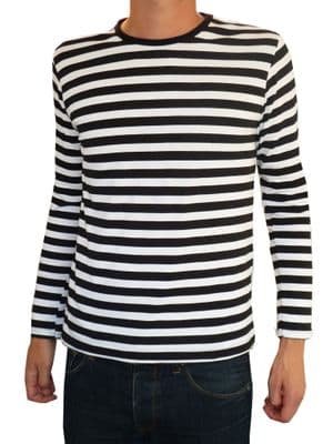 Mens Longsleeve Stripey Top (black & white)