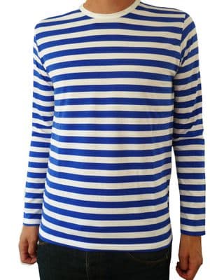 Mens Longsleeve Stripey Top (Blue & White)
