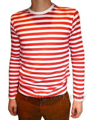 Mens Longsleeve Stripey Top (red & white)
