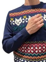 Men's Christmas Cats Jumper | FuzzDandy