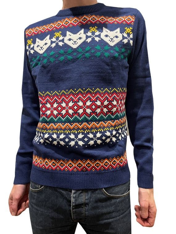 Men's Christmas Cats Jumper | FuzzDandy