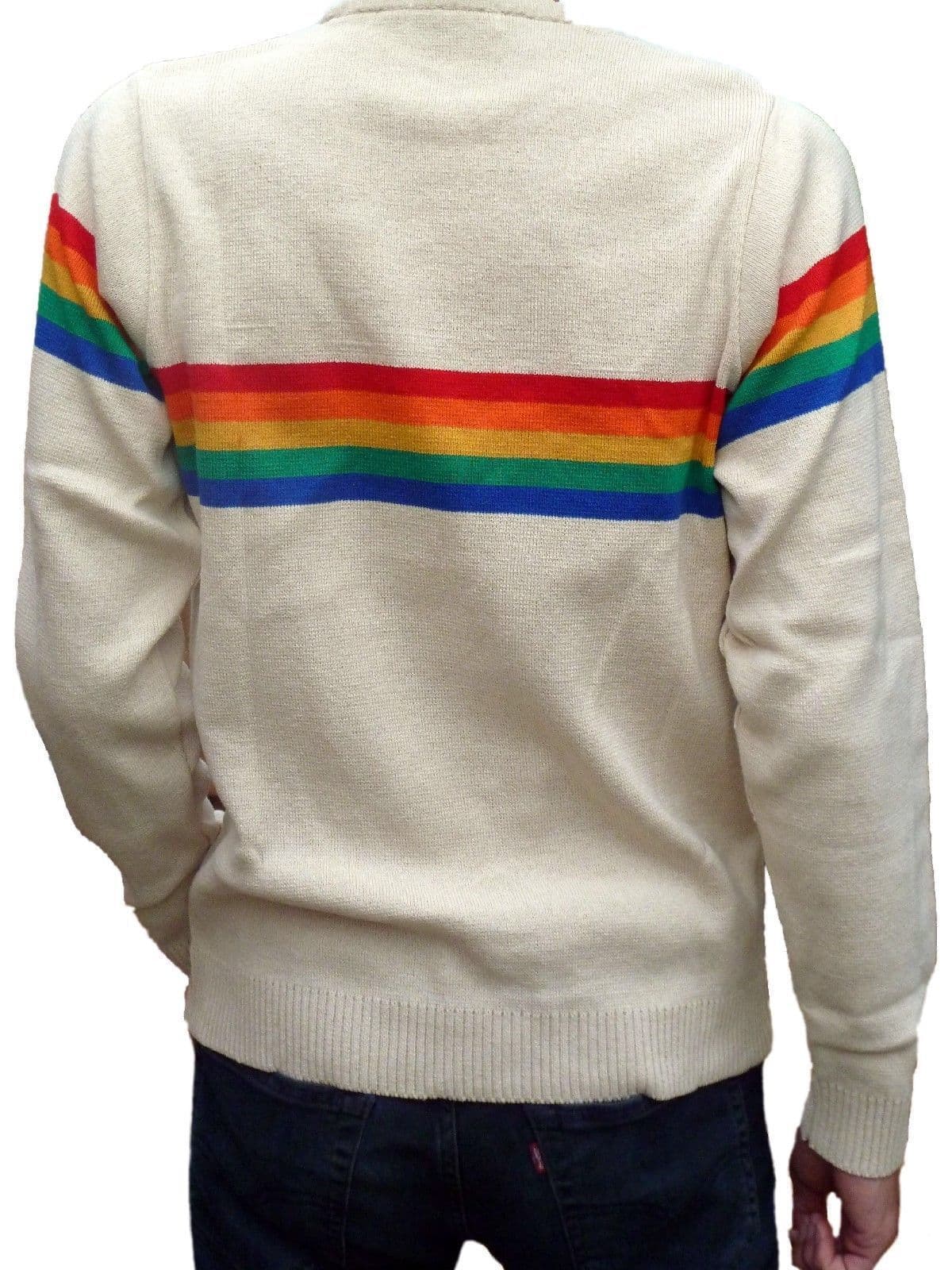 Rainbow Mens Rainbow Jumper Cream
