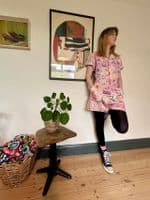 Run & Fly Cute Party Cats Print Kawaii Short Playsuit