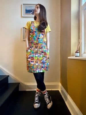 Run & Fly Weird & Wonderful Stretch Twill Pinafore Dress