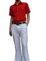 Sta Pressed White Flares | FuzzDandy