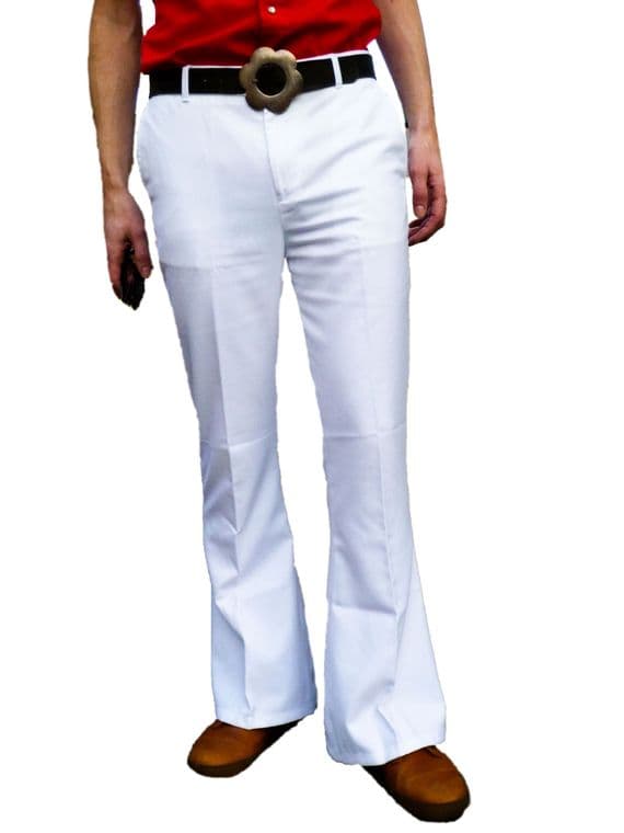 Sta Pressed White Flares | FuzzDandy
