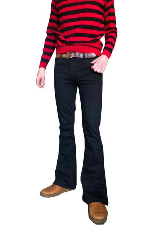 Stretch Flares - Black Cotton