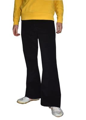 Stretch Flares - Corduroy Bell Bottoms - Black