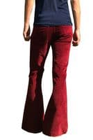 Stretch Flares - Corduroy Bell Bottoms - Burgundy Port Red