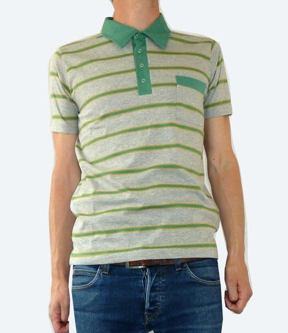 Men's Retro Striped Polo T-Shirt | FuzzDandy