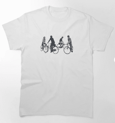 The Beatles - Help! Cycling Band Tshirt - Beatles on Bikes