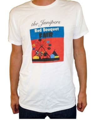 The Junipers - Band T Shirt - Red Bouquet Fair - White