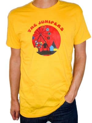 The Junipers - Band T Shirt - Red Bouquet Fair - Yellow