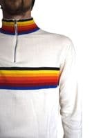 Men's White Rainbow Cycling Jersey | FuzzDandy