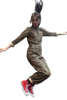 Womens One Piece Boiler Suit - Leopard Print