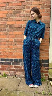 Womens Run & Fly Atlantic Blue Leopard Print Jumpsuit - All in One