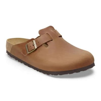 Birkenstock Boston Oiled Leather Clogs - Cognac
