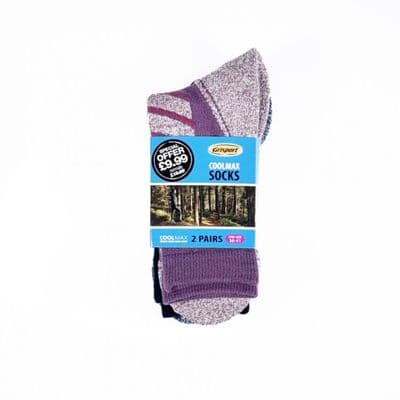 Grisport Ladies Coolmax® Socks – 2‑Pair Pack, One Size