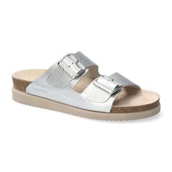 Mephisto Hester Metallic Silver Cork Sandal